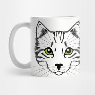 Green Eyed Cute Kitty Mug